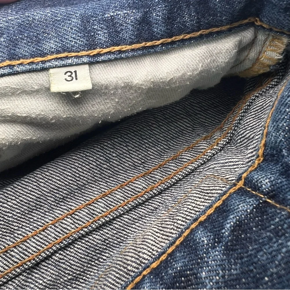 GUSTIN Mens Straight Fit Dark Wash Blue Denim Jeans
